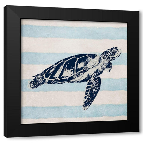 Surf Side Striped III Black Modern Wood Framed Art Print with Double Matting by Pinto, Patricia