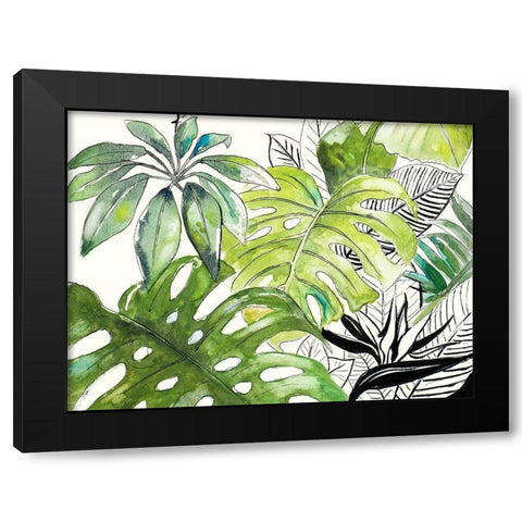 Green Palms Selva I Black Modern Wood Framed Art Print by Pinto, Patricia