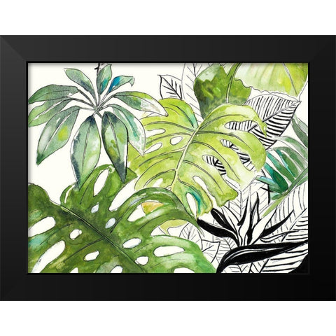 Green Palms Selva I Black Modern Wood Framed Art Print by Pinto, Patricia