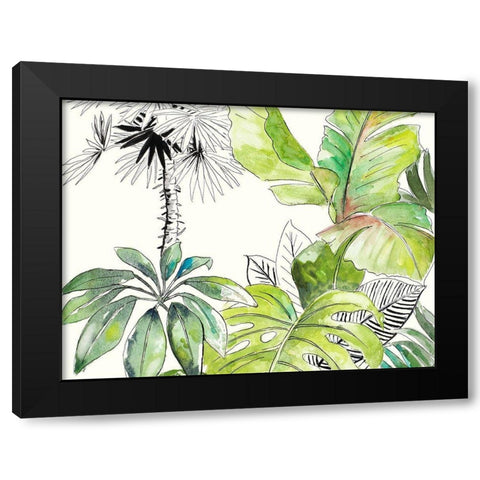 Green Palms Selva II Black Modern Wood Framed Art Print by Pinto, Patricia