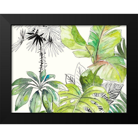 Green Palms Selva II Black Modern Wood Framed Art Print by Pinto, Patricia