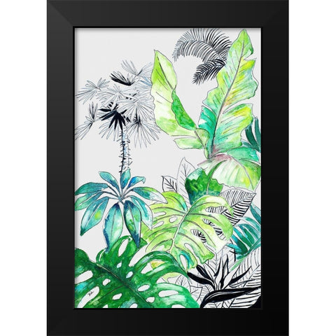 Teal Palm Selva I Black Modern Wood Framed Art Print by Pinto, Patricia