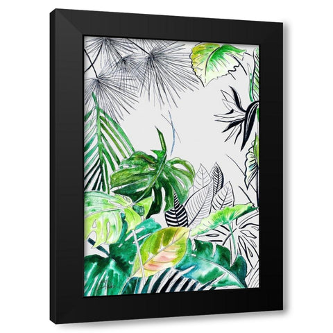 Teal Palm Selva II Black Modern Wood Framed Art Print by Pinto, Patricia