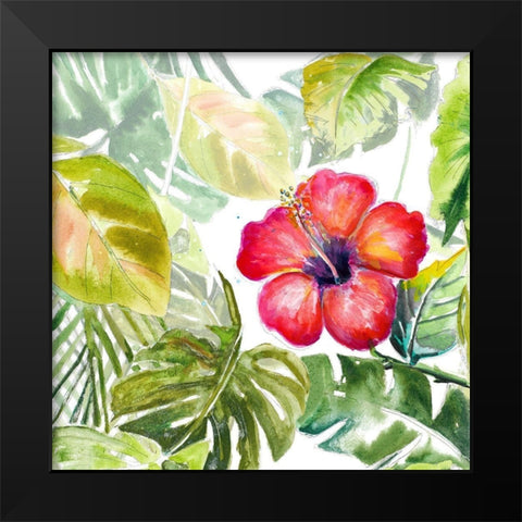 Hibiscus on Selva Black Modern Wood Framed Art Print by Pinto, Patricia