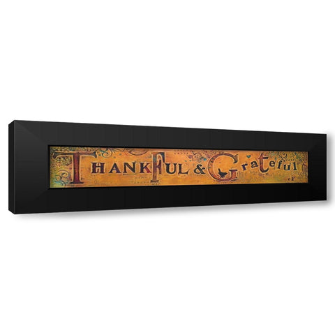 Thankful and Grateful Black Modern Wood Framed Art Print with Double Matting by Kinnison, Carolyn
