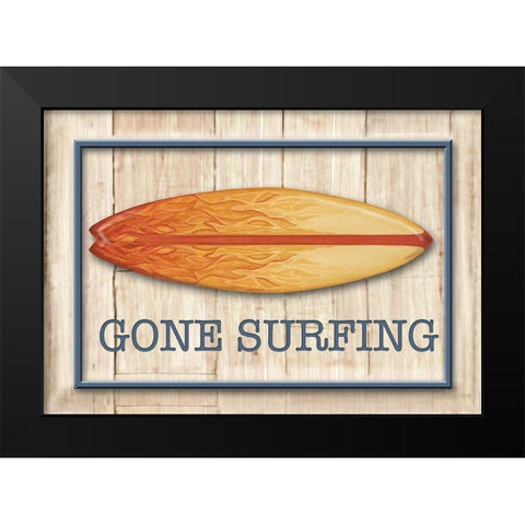 Catch a Wave I Black Modern Wood Framed Art Print by Diannart