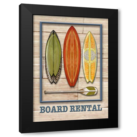 Board Rental Black Modern Wood Framed Art Print by Diannart