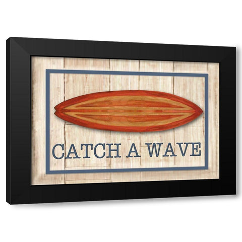 Catch a Wave II Black Modern Wood Framed Art Print by Diannart