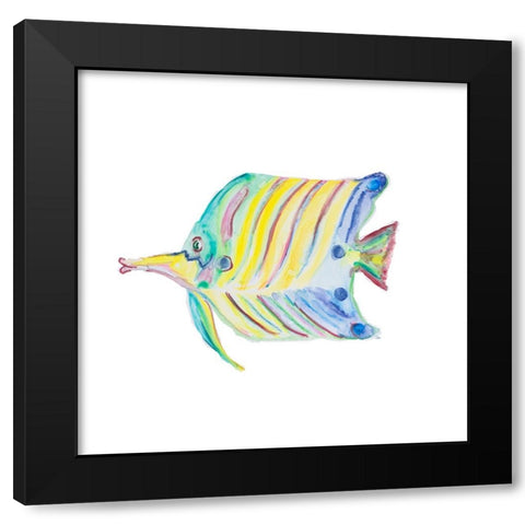 Swim with the Fish IV Black Modern Wood Framed Art Print by DeRice, Julie