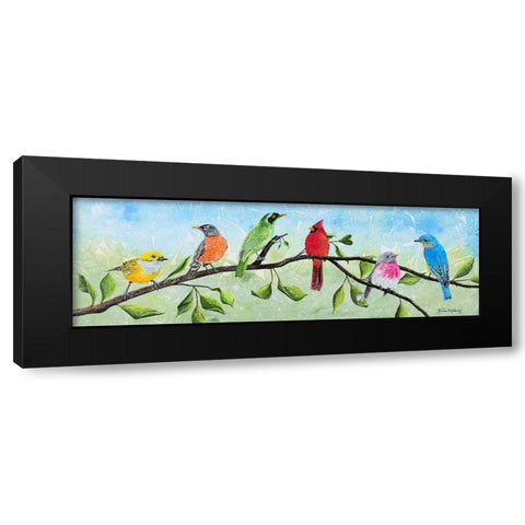 Birds on a Branch Black Modern Wood Framed Art Print by Redding, James
