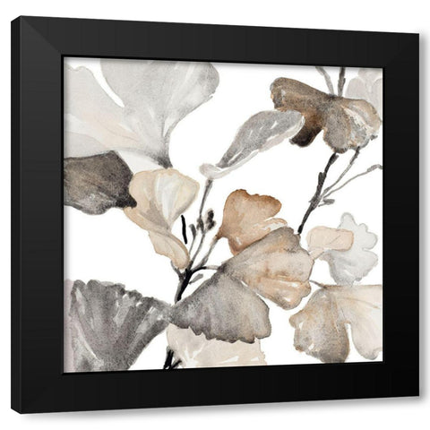 Neutral Ginko Stems II Black Modern Wood Framed Art Print with Double Matting by Loreth, Lanie