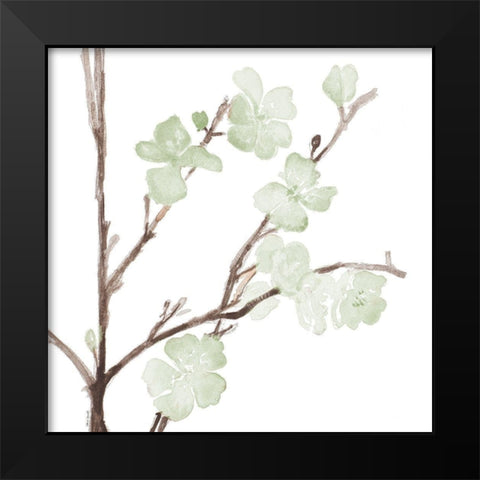 Mint Bloom Stems Black Modern Wood Framed Art Print by Loreth, Lanie