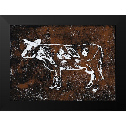 Country Cow Black Modern Wood Framed Art Print by Loreth, Lanie