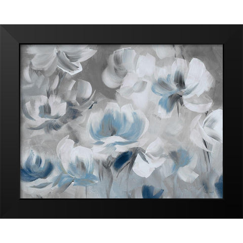 Softly Awakened In Blue Black Modern Wood Framed Art Print by Loreth, Lanie