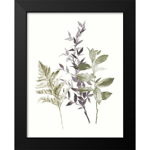 Tonal Leaves I Black Modern Wood Framed Art Print by Loreth, Lanie