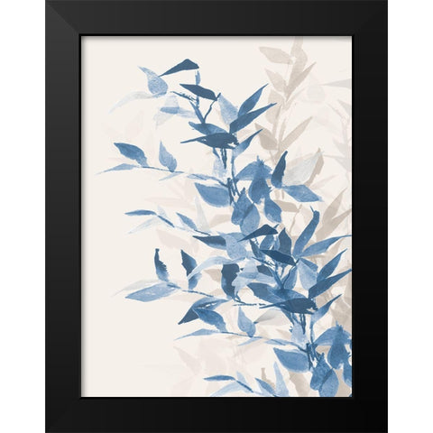 Blue Branch II Black Modern Wood Framed Art Print by Loreth, Lanie