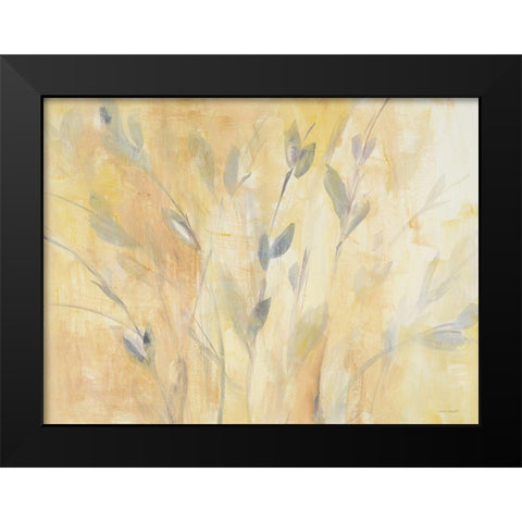 Misty Leaves Black Modern Wood Framed Art Print by Loreth, Lanie