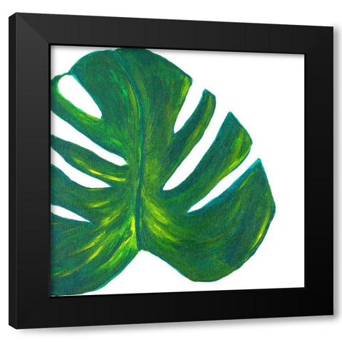 Minty Greens Black Modern Wood Framed Art Print with Double Matting by Danelle, B.