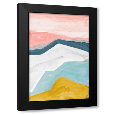 Geometric Mountains Black Modern Wood Framed Art Print by Danelle, B.