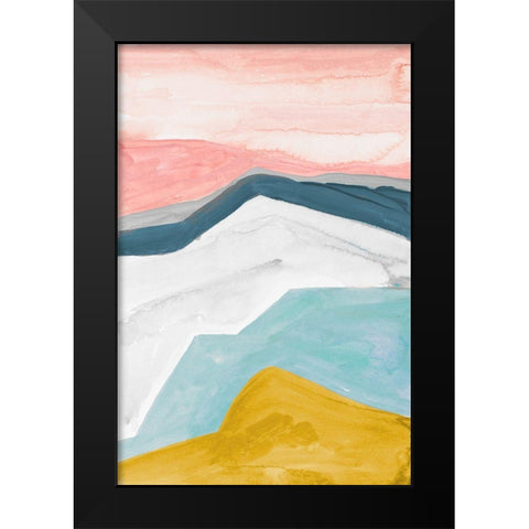 Geometric Mountains Black Modern Wood Framed Art Print by Danelle, B.