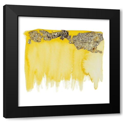 Gold Flake Yellow Black Modern Wood Framed Art Print with Double Matting by Danelle, B.