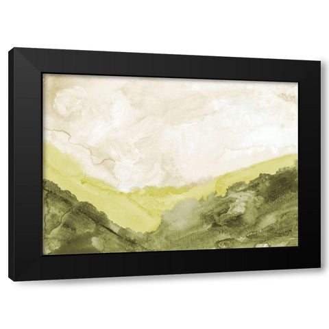 Washed Green Landscape Black Modern Wood Framed Art Print with Double Matting by Danelle, B.