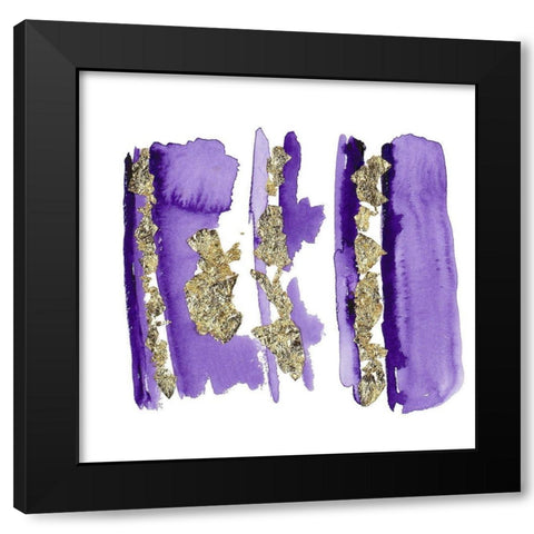 Gold Flake Purple Black Modern Wood Framed Art Print by Danelle, B.