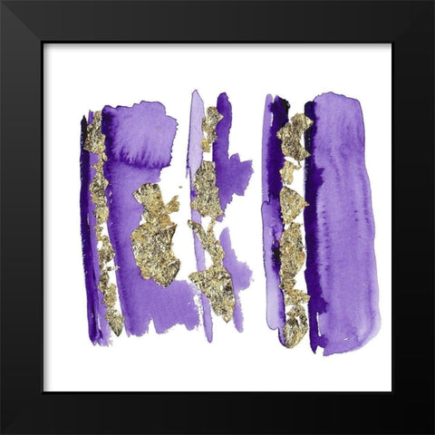 Gold Flake Purple Black Modern Wood Framed Art Print by Danelle, B.