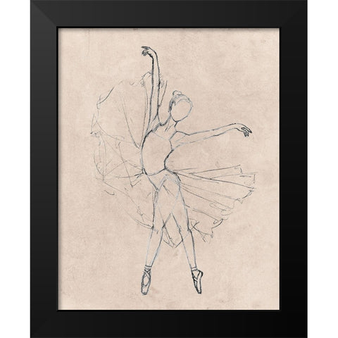Monochrome Ballerina Black Modern Wood Framed Art Print by SD Graphics Studio