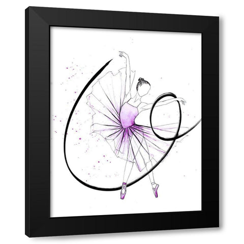 Dancing Ballerina I Black Modern Wood Framed Art Print by SD Graphics Studio
