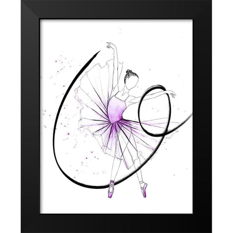 Dancing Ballerina I Black Modern Wood Framed Art Print by SD Graphics Studio