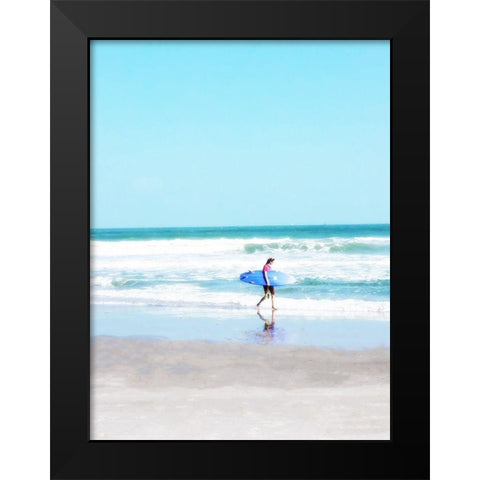 East Coast Surf Girl Black Modern Wood Framed Art Print by Wilson, Kali