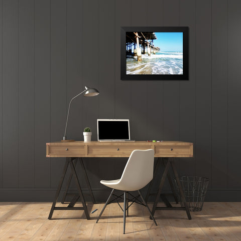 Cocoa Pier Black Modern Wood Framed Art Print by Wilson, Kali