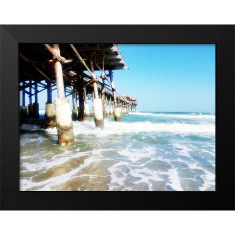 Cocoa Pier Black Modern Wood Framed Art Print by Wilson, Kali