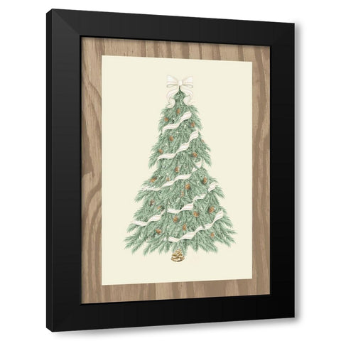 Hometown Christmas on Wood I Black Modern Wood Framed Art Print with Double Matting by Metz, Andi
