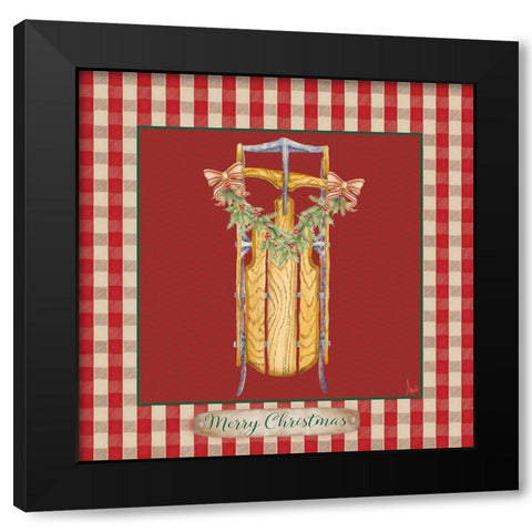 Hometown Christmas IV Black Modern Wood Framed Art Print with Double Matting by Metz, Andi