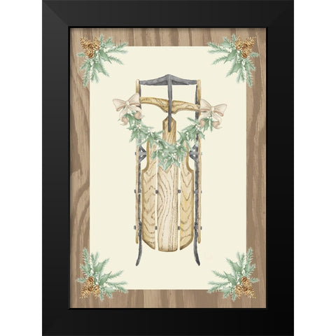 Hometown Christmas on Wood II Black Modern Wood Framed Art Print by Metz, Andi
