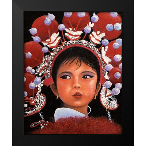 Children of the World III Black Modern Wood Framed Art Print by Morris, Megan