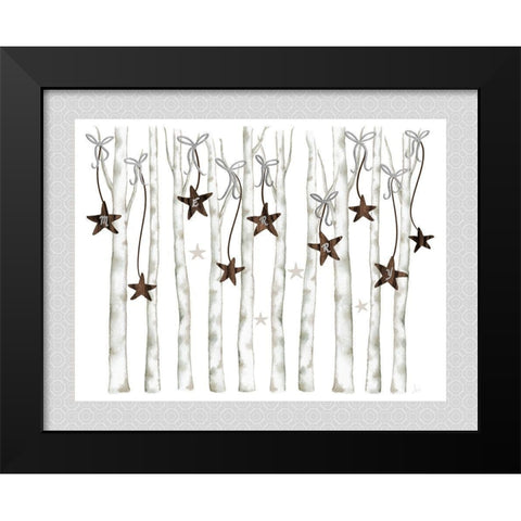 Merry and Bright Birch Trees I Black Modern Wood Framed Art Print by Metz, Andi