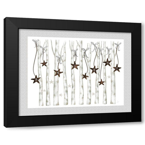 Merry and Bright Birch Trees II Black Modern Wood Framed Art Print by Metz, Andi