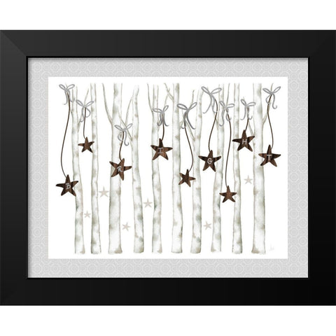 Merry and Bright Birch Trees II Black Modern Wood Framed Art Print by Metz, Andi