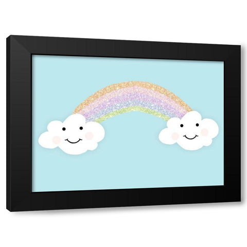 Happy Clouds Black Modern Wood Framed Art Print with Double Matting by Quach, Anna