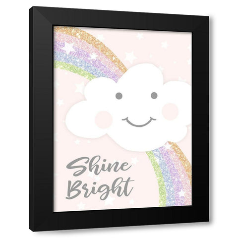 Shine Bright Black Modern Wood Framed Art Print with Double Matting by Quach, Anna