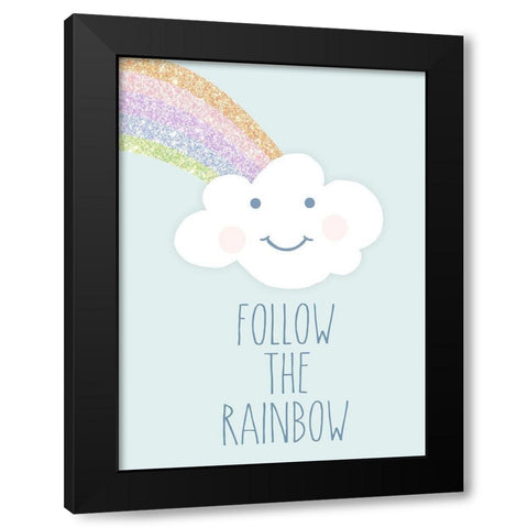 Follow the Rainbow Black Modern Wood Framed Art Print with Double Matting by Quach, Anna