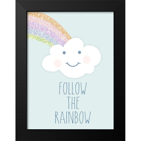 Follow the Rainbow Black Modern Wood Framed Art Print by Quach, Anna
