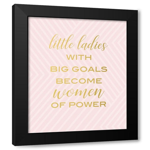 Little Ladies Black Modern Wood Framed Art Print with Double Matting by Quach, Anna