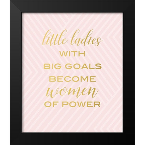 Little Ladies Black Modern Wood Framed Art Print by Quach, Anna