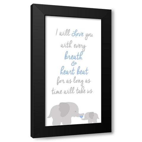 Breath And Heart Beat Black Modern Wood Framed Art Print with Double Matting by Quach, Anna