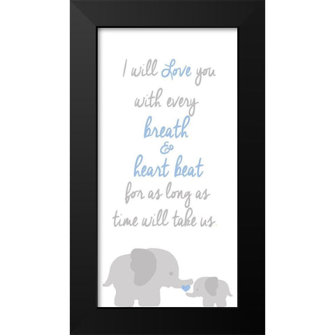 Breath And Heart Beat Black Modern Wood Framed Art Print by Quach, Anna
