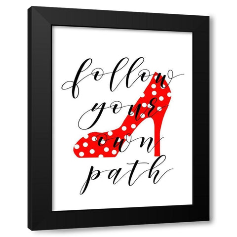 Follow your Path Black Modern Wood Framed Art Print with Double Matting by Quach, Anna